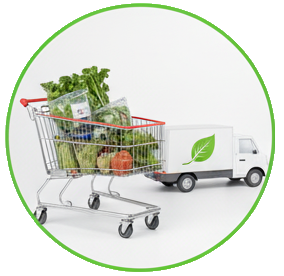 Shopping cart icon for retailers and wholesalers