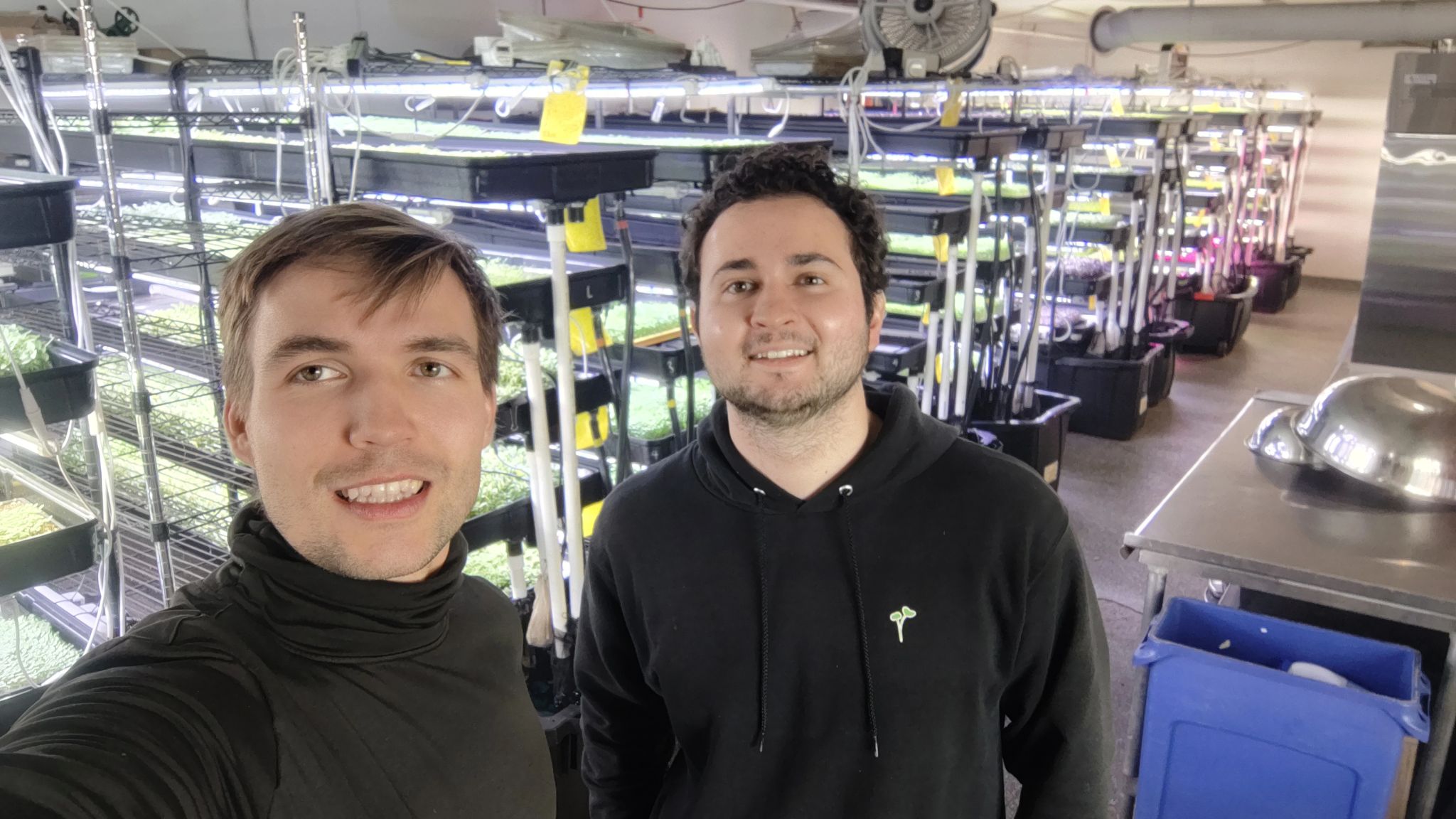 Crop Urbanis with the founder of Boston Microgreens during the on-site working visit in Boston