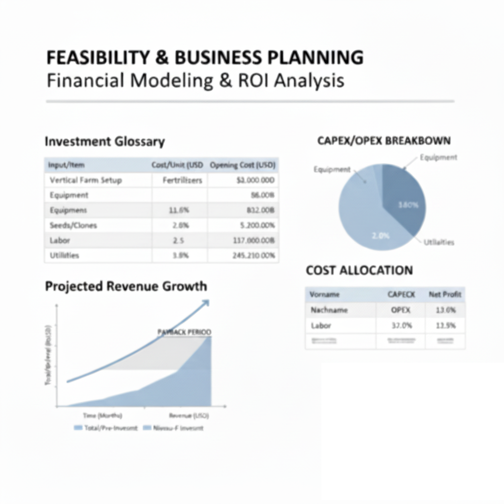 Investor feasibility spreadsheets and charts